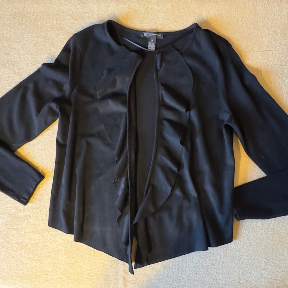 INC International Concepts Black Open Front Cardigan